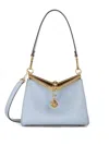 Etro Curved-frame Leather Shoulder Bag In Blue
