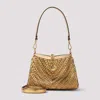 Etro Metallic Finish Calf Leather Shoulder Bag In Oro