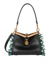 Etro Small Shoulder Bag In Smooth Black Leather In Black