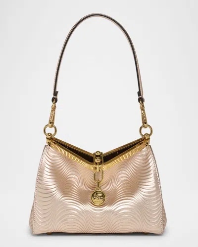 Etro Vela Wavy Laminated Leather Shoulder Bag