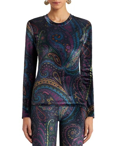 ETRO VELOUR JERSEY TOP