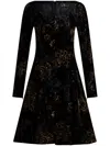 Etro Velted Printed Mini Dress In Schwarz