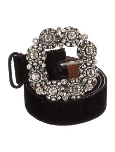 Pre-owned Etro Velvet Belt In Black