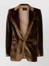 Etro Velvet Blazer With Buttoned Cuffs And Front Pockets