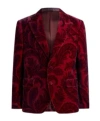 Etro Velvet Blazer With Print In Burgundy