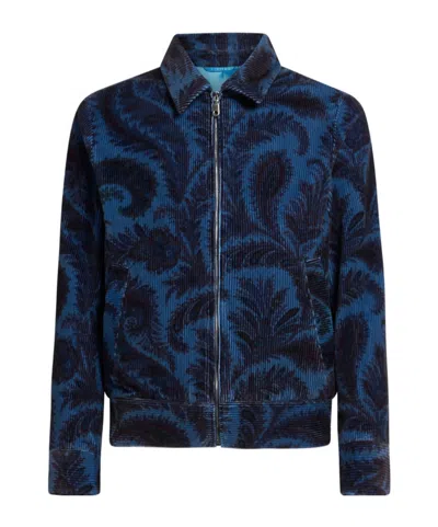 ETRO VELVET BOMBER JACKET WITH PRINT