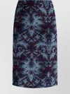 Etro Velvet Brocade Knee-length Skirt With Back Slit In Blue