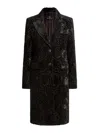 Etro Velvet Jacquard Coat In Black