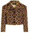 Etro Tapestry Patterned Cropped Velvet Jacket