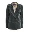 Etro Light Blue Cotton Blazer In Black