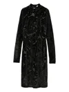 Etro Paisley-pattern Velvet Dress In Black