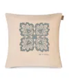 Etro Velvet Embroidered Loto Cushion In Neutral