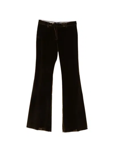 Etro Velvet Flared Trousers In 绿色