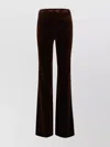ETRO VELVET HIGH-WAISTED FLARED TROUSERS WITH BELT LOOPS