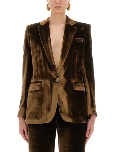 Etro Velvet Jacket In Brown