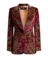 Etro Velvet Floral Pattern Long Sleeves Jacket In Multi