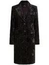 Etro Velvet Jacquard Coat In 黑色