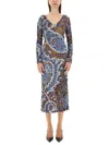 Etro Devore Velvet Midi Dress