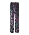 Etro Velvet Paisley Print Trousers In Black