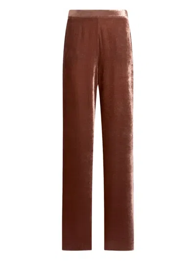 Etro Dark Pink Velvet Palazzo Trousers In Brown