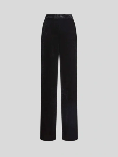 ETRO , VELVET PALAZZO TROUSERS, WOMAN, BLACK, SIZE 44