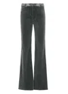 Etro Velvet Flared Hem Trousers Pockets In Blue