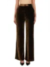Etro Velvet Pants In Brown