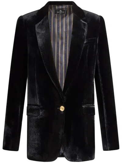 ETRO ETRO VELVET SINGLE-BREASTED BLAZER