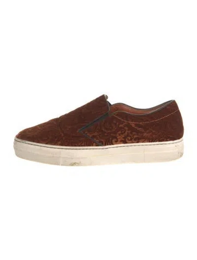 Pre-owned Etro Velvet Sneakers In Brown