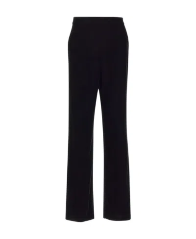 Etro Velvet Straight-leg Trousers In Black