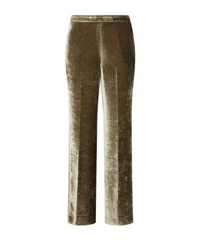Etro Velvet Straight-leg Pants In Brown
