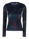 Etro Velvet Top In Blue