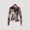 Etro Plain Jersey Turtleneck T-shirt In Print Grey