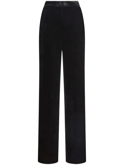 Etro Velvet Palazzo Trousers In Black  