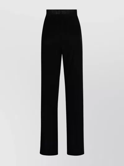 Etro Velvet Trousers Elastic Waistband In Black