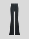 Etro Velvet Flared Hem Trousers Pockets In Navy Blue