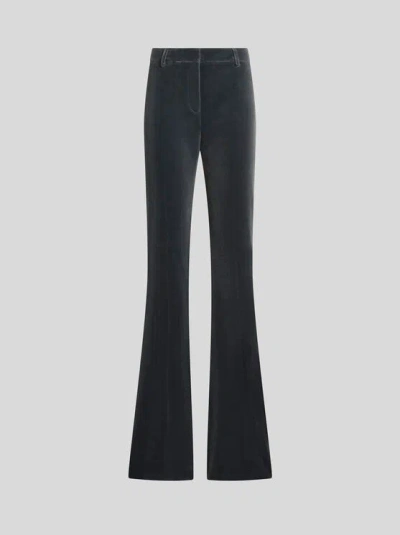 ETRO , VELVET TROUSERS, WOMAN, NAVY BLUE, SIZE 50