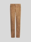 Etro Velvet Trousers Featuring Paisley Pattern In Beige