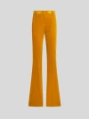 Etro Velvet Flared Trousers In Yellow