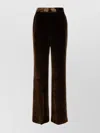 Etro Velvet Wide Leg Trousers With Elastic Waistband