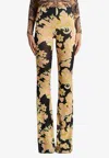 Etro Floral Pattern Flared Leg High Waist In Multicolor