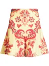 Etro Venus-print Poplin Miniskirt In Yellow