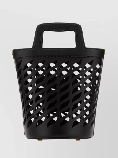 Etro Versatile Leather Bucket Bag With Detachable Strap In Black