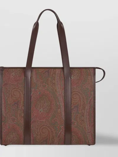 Etro Arnica Paisley Jacquard Tote Bag In Brown