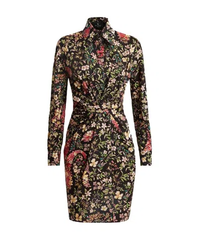 Etro Vertical Pleated Shirt Dress In Black