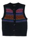 Etro Button-fastening Patterned Wool Cardigan In Black