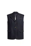 Etro Denim Waistcoat Jackets Blue In Blue