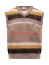 Etro Striped Mohair-blend Vest In Multicolore