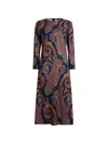 Etro Crepe Midi Dress With Paisley Motif