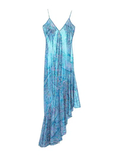 Etro Long Light Blue Dress